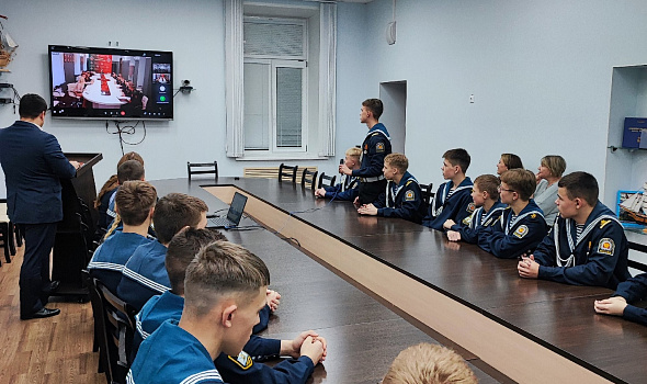 Телемост между Полоцким кадетским училищем Республики Беларусь и Архангельским морским кадетским корпусом